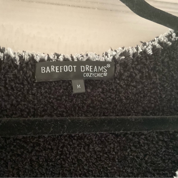 Barefoot Dreams Cozy Chic Pullover V Neck Sweater Medium M Black - Picture 2 of 3